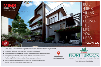 Book 4  BHK villas Rs 2.74 Cr at MIMS Northbrook,  Bangalore